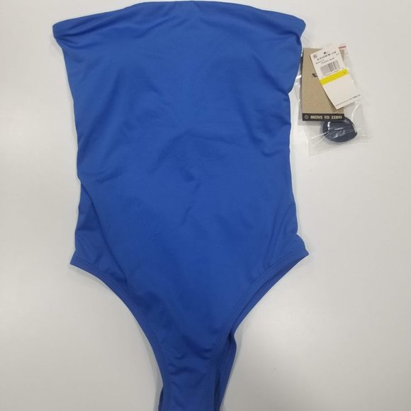 Nike Corset-Back Bandeau One-Piece Swimsuit - Pacific Blue Size Small - Picture 5 of 10